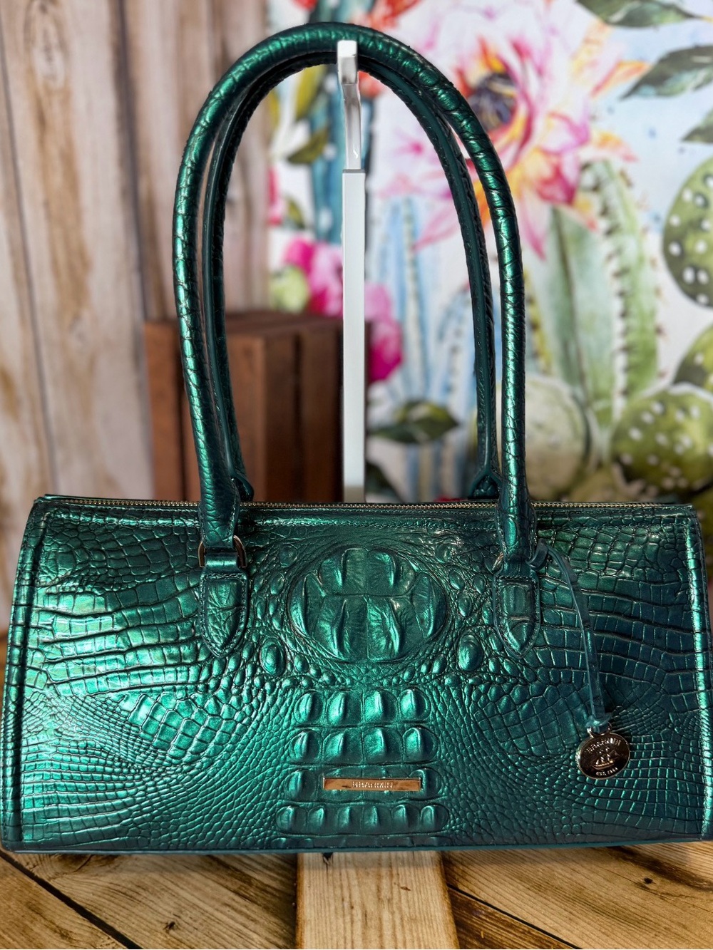 PERFECT EYE Brahmin Sophia Mystic Green Melbourne East West Satchel Bag NWT - Picture 12 of 12